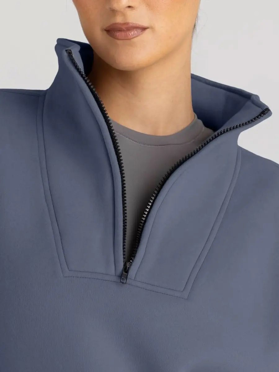 Trendy Queen Sweatshirts Half Zip Pullover Quarter Zip Oversized Hoodies Sweaters Comfy Fall Outfits 2024 Y2K Winter Clothes - Love Salve